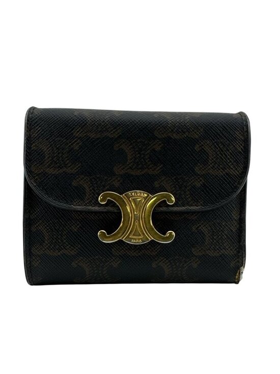Celine Handbags - Celine Trifold Wallet Leather Brown